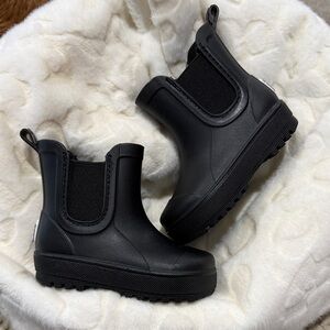 BearPaw Kids Black Chelsea-Style Rain Boots
